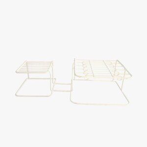 Vtg Rubbermaid Coated Wire Plate Dish Cup Organizer Mug Hooks Rack Pyrex display